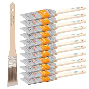 Vermeer Paint Brushes - 12-Pack - 1" Angle Brushes for All Latex and Oil Paints & Stains - Home Improvement - Interior & Exterior Use