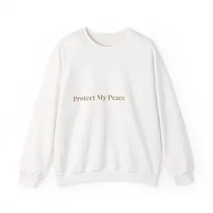 Men's Fitted Knit Fabric Hoodie - Protect My Peace Affirmation Crewneck, Self-Care Quote Tops
