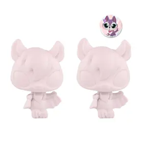 2 PC Mini Bat White Base Blank Molds Toy Figure For Mini Pet Custom Art Set Kids Xmas Birthday Gift