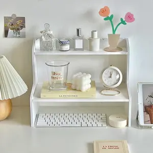 Double Layer Storage Rack, Desktop Organizer Shelf, Student Dormitory Organizing Stand, Multi-Functional Makeup & Desk Supplies Holder, Table Organizers, Desk Organizer Tidy