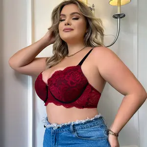 New Lace Plus Size Lingerie Enlarged And Adjustable Underwire Lace For Full Bust Push-Up Lift Soft And Comfortable