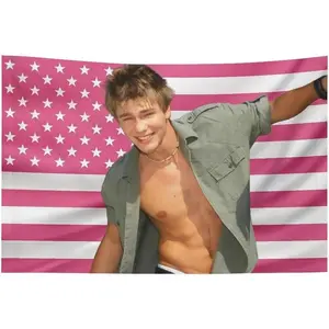 America Pink Chad Flag Michael Tapestry Murray Funny  with Wall Hanging Poster Holiday Gift Wall Decor Bedroom Living Room Dorm Concert Home Textile Decorative