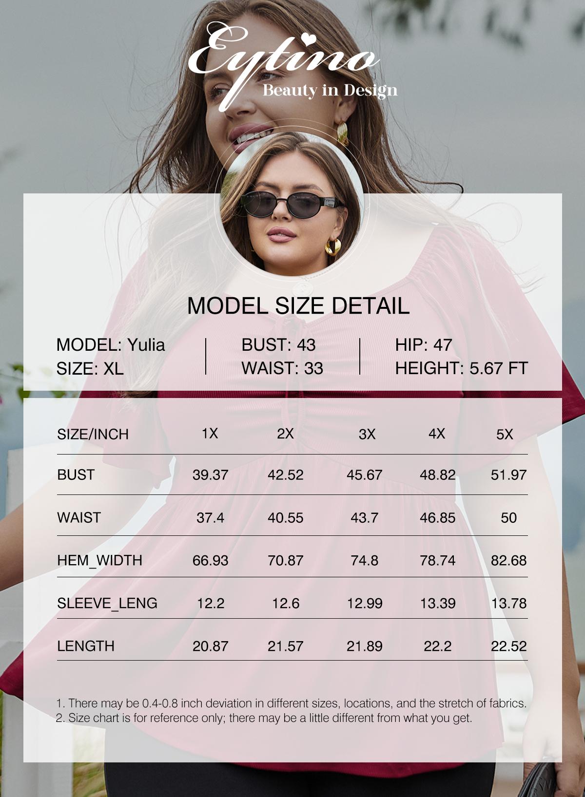 Eytino Women Plus Size Sweetheart Neck Short Sleeve Shirred Peplum Blouse Tops Shirts(1X-5X)
