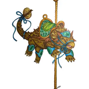 Carousel Ankylosaurus Art Print