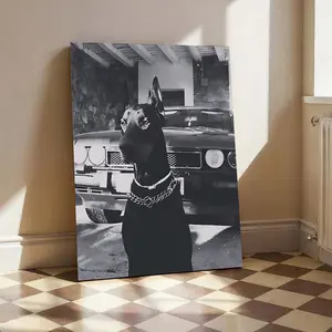 Luxury Doberman Wall Art, Luxury Fashion Poster, Black and White, Hypebeast Room Decor, Dog Wall Art, Fashion Printed Trending Home Decor