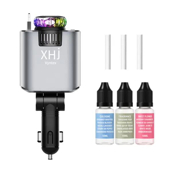 XHJ 2-in-1 Car Fast Charging Solution & Automatic Air Purifier - Plug-In Plug Adapter, Alcohol-Free Plant-Extracted Aromatherapy, Romantic Starlight Atmosphere Projection Lamp, Portable Setup for Travel