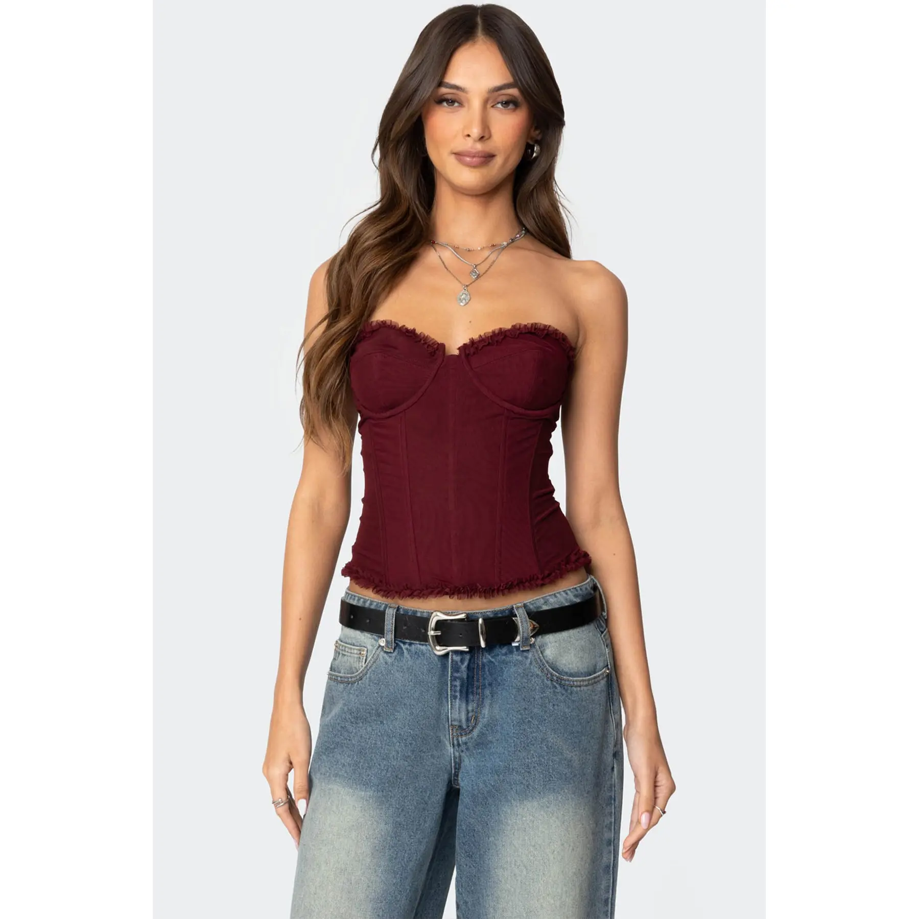 Deirdre Mesh Lace Up Corset