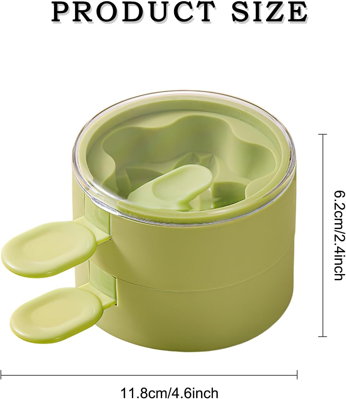 2026 New Creative Multi Layer Ice Cream Molds, Stackable 2 Pieces Popsicle Mould with Sticks Silicone, Reusable DIY Ice Pop Mold Silicone Frozen Ice Popsicle Maker for Kids Adult Teen (Green)