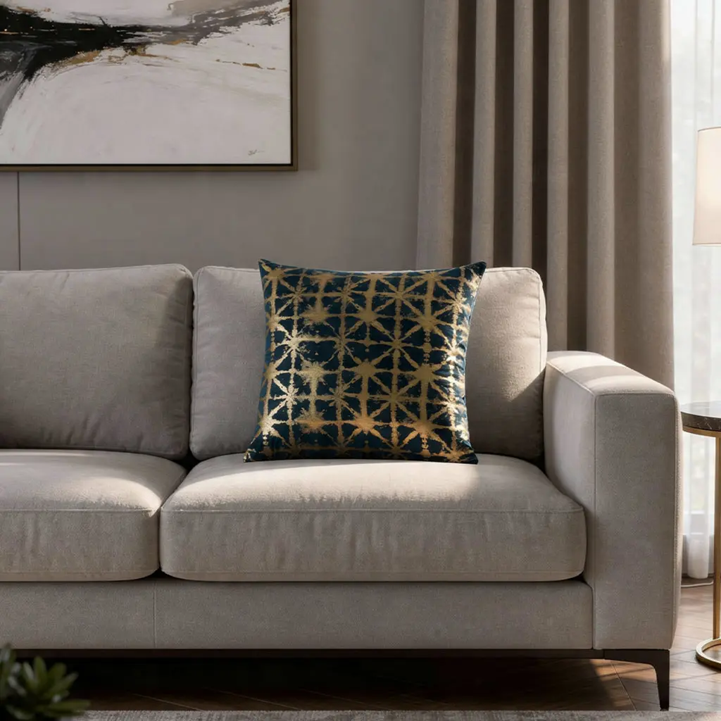 Kora Navy Velvet Pillow