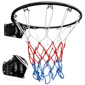 Basketball Rim Goal 18", Replacement Basketball Hoop with Net – Dual Spring Shock Absorption System, Available in Black and Orange, for Indoor & Outdoor Use