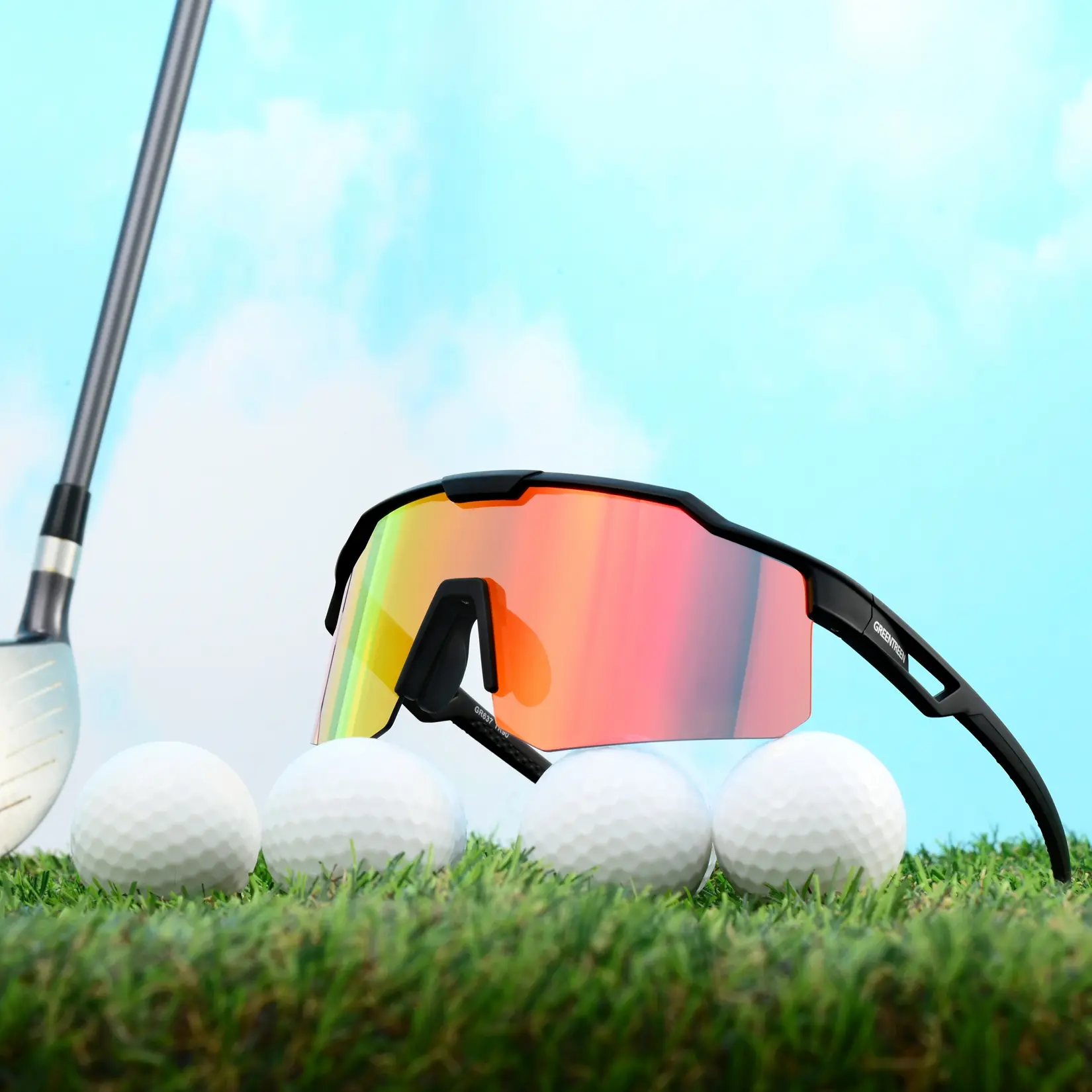 GREENTREEN Golf Sunglasses for Men Women: UV400 Protection TR90 Sun Glasses - for Beach Volleyball Baseball Pickleball Tennis Sports Goggles