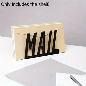 Modern Metal Desk Letter Organizer, Hollow-Out Mail Storage Rack, Engraved Design, Desktop Envelope & Document Holder for Office, Stationery Organizer