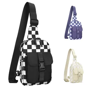 Jointlycreating Crossbody Bags for Women Sling Bag Purse with Zip Closure Fanny Pack for Travel Hiking in Checkerboard Design