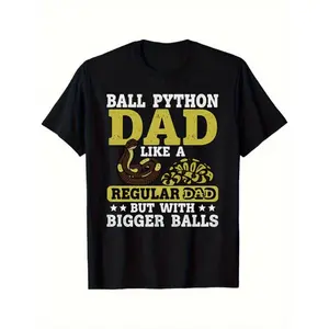 Funny Graphic T-Shirt for a Ball Python Dad Featuring a Humorous Reptile Father Quote. Made from Soft, This Short Sleeve Tee Is Perfect for Casual Daily Wear. It'S a Comfortable And Breathable Unisex Outfit, Ideal As a Gift for Men