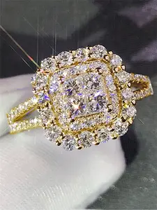 1 PC Fashion Cubic Zirconia Elegant Glittering Ring For Women Bridal Rings Wedding Engagement Valentine's Day Gift Engagement Rings