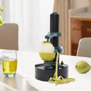 Electric Potato Peeler, Multifunctional Automatic Vegetable Peeler for Kitchen, Battery Powered Fruit Vegetable Machine Peeling Tool for Fruit Vegetables (Battery&Adapter Not Included) Utensils Blade Stainless Fork Steel Black