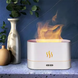 Simulated Flame Aroma Diffuser, Multifunctional Air Humidifier with 7 Color Light, Essential Oil Diffuser for Office, Home, Yoga, Bedroom
