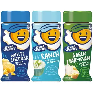 Kernel Season's Popcorn Seasoning Variety of 3, Ranch Parmesan & Garlic and White Cheddar, 2.85 Ounce (set of 3 seasonings)