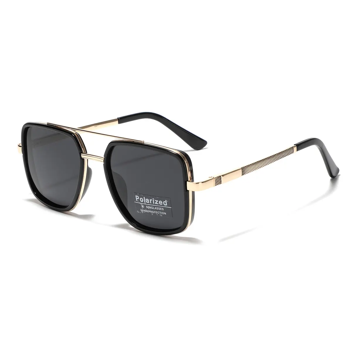 Unisex Polarized TR90 Flex Frame Sunglasses - 1960s Retro Square Fashionable Frames, Metal Gold Accents, TAC Lenses, UV400 Protection, PC Components, Trendy Vintage Style, Retro Peekaboo Look, Beach Glare Control, for Travelling, Beach Use, Fashionable Fr