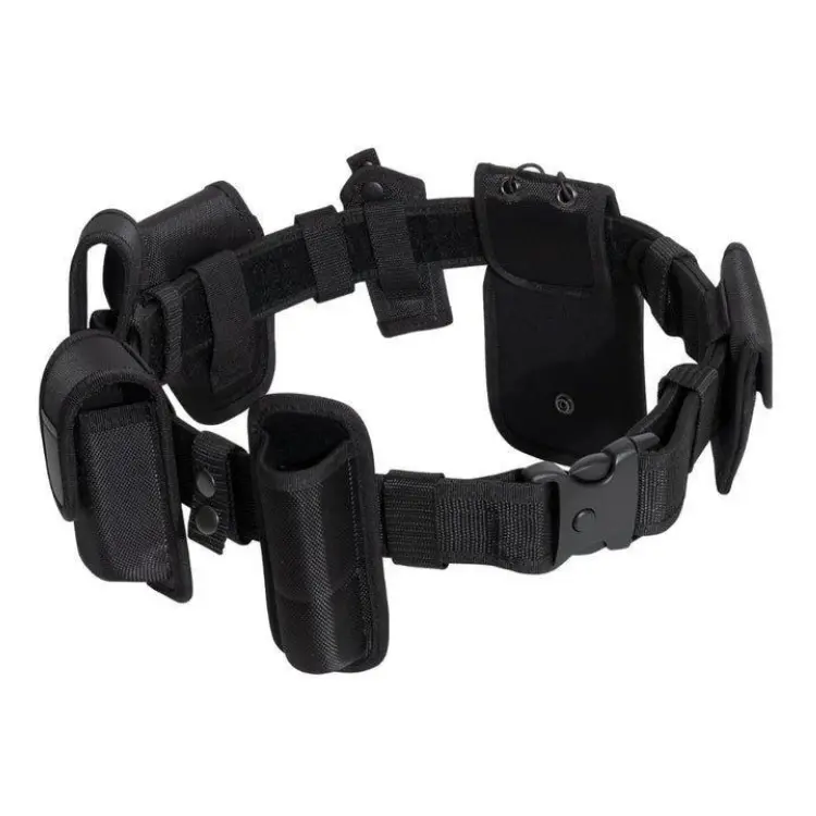 ROTHCO Deluxe Modular Duty Belt Rig for Law Enforcement Personnel & Security Guards - Heavy Duty, Ballistic, Molded with Enhanced Ballistic Material & Long-Lasting Denier Polyester, 7 Pouches, Triple Buckle, Hook, 4 X 4 ½”, Utility Belt, Triple Buckles