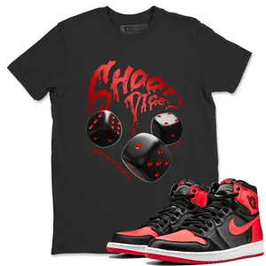 Unisex T-shirt To Match Sneakers  Jordan 1 Satin Bred - Shoot Dice. 100% Cotton for Casual Wear. Comfortable Summer Unisex T-Shirt to match Jordan Sneaker. Streetwear Style. urban outfitters