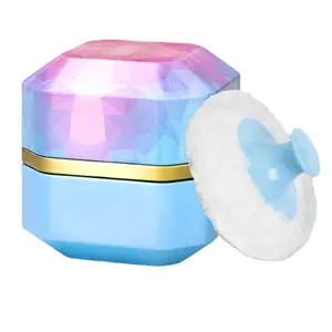 Body Powder Puff and Container, 3.35" Portable Dusting Powder Container with Soft Puff Powder Case Box Jar