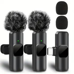 Portable Wireless Lavalier Lapel Mic Set, Typec Lapel Mics, Compatible with Type-C Interface Mobile Phones, Lightweight and Plug-and-play, Suitable for Short Video Shooting, Live Streaming and Other Scenarios, A Must-have Tool for Content Creators