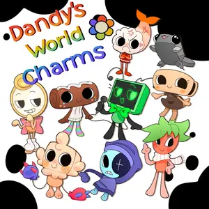 Dandy’s World Acrylic Keychain, Goob, Astro, Shelly, Vee, Glisten, Cosmo, Shrimpo, Pebble, Sprout Keychain, Dandy World Charms, Shelly Daddys World