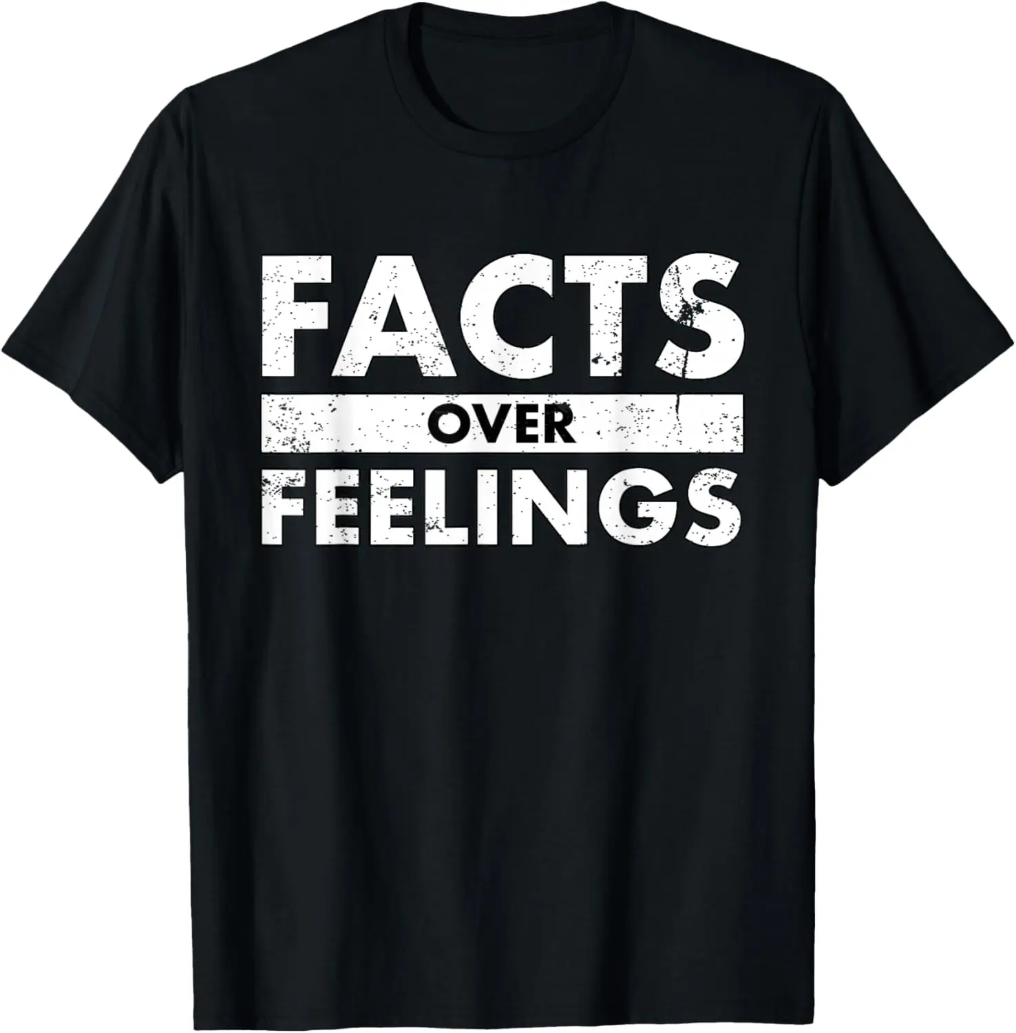 Men's Pure Cotton Round Neck Short Sleeves Natural Casual Graphic T-Shirt - Facts Over Feelings Right Conservative Republican Political Top, Gift for Men
