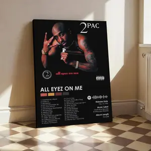All eyez on me - 2pac 90s Hip Hop Rapper Posters For Room Aesthetic Mid 90s 2Pac Memorabilia Rap Posters Eco- Friendly Material Waterproof Fade-Resistant Best Christmas Gift decor