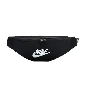 Nike Heritage Waist Pack Black Unisex Crossbody Fanny Pack Daily Casual Wear with Iconic Logo Design