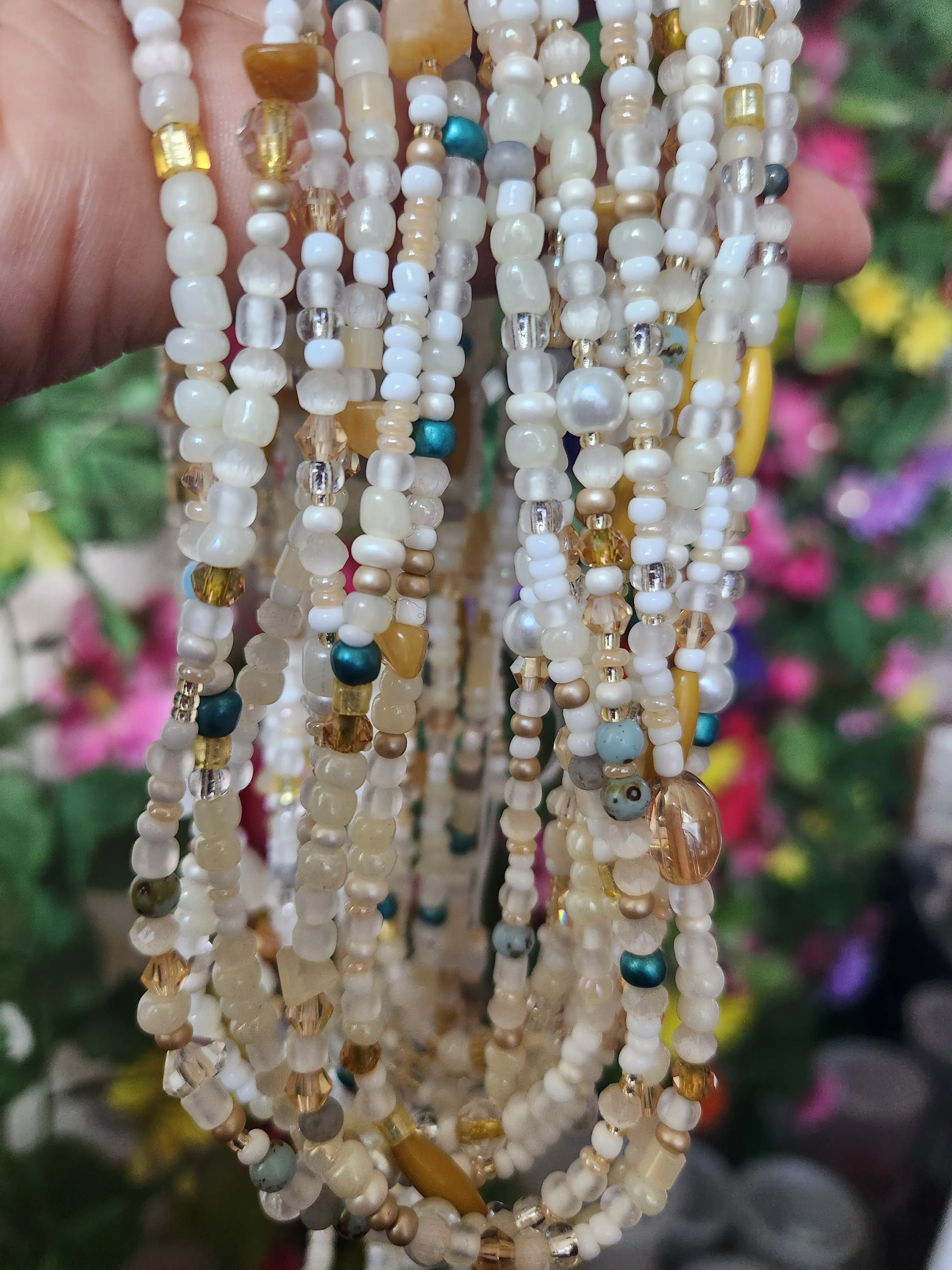 Sand 60 inch tie on waistbeads