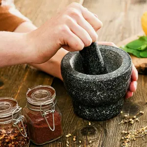 Resin Mortar and Pestle Set, Garlic Spice Herb Grinder, Easy Clean Mini Garlic Grinding Tool, Cooking Utensils & Kitchen Accessories