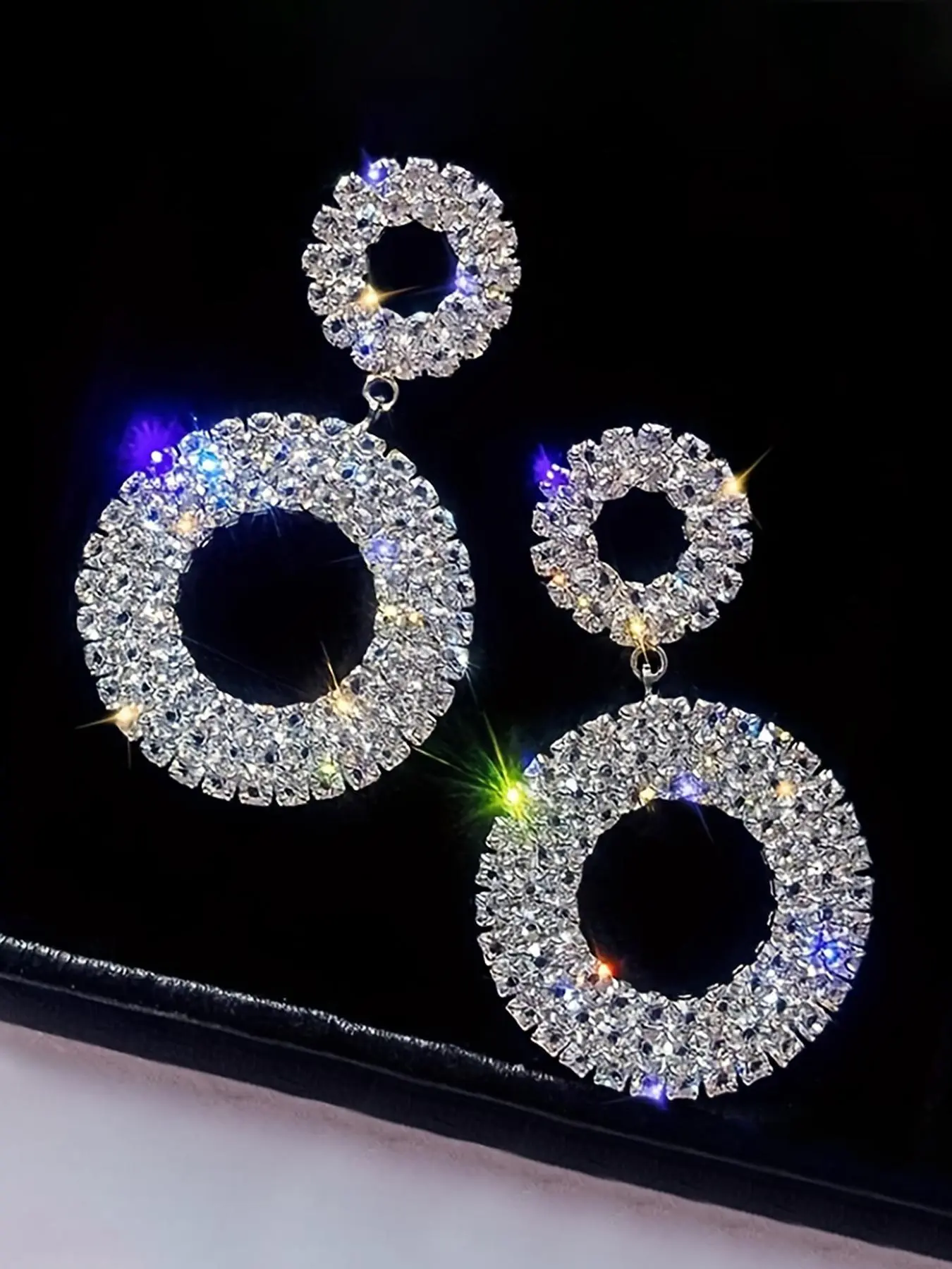 Rhinestone Decorated Dangle Earrings, Elegant Jewelry for Party, Daily Clothing Decor, Trendy All-match & Exquisite Jewelry for Birthday Gift, High Quality Earrings, Fashionable Earrings, Dangling Earrings