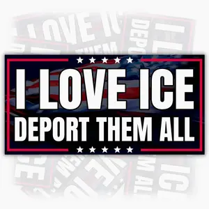Easy Apply Universal Vinyl Decorative Decal - Pro-ICE Raids, USA Flag Truck Car Decal, Car Accessories, Vehicle Exterior Accessory RZY, Car Decorative Sticker, Sticker For Cars