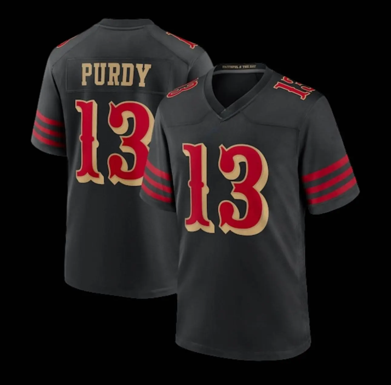 Men's Sportwear Full Logo Printed Purdy #13 Football Jersey, Men's Black Football Jersey Shirt, American Football Fan Jersey, Sports Uniform, Football Gift for Him