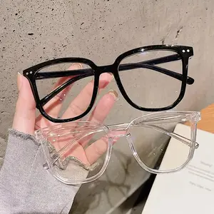 1PC Premium Unisex Eyewear Frames, Clear Black Tone Classic Glasses, Comfort Fit Retro Eyewear for Autumn Outfit & Holiday Season Matching