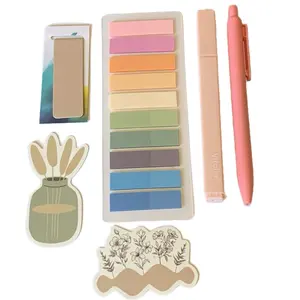 Cute Mini Journal Annotation Kit with Sticky Book Tabs, Highlighter, Pen, Magnetic Bookmark & Colorful Stickers. *Random Color Pick* book accessory bible index