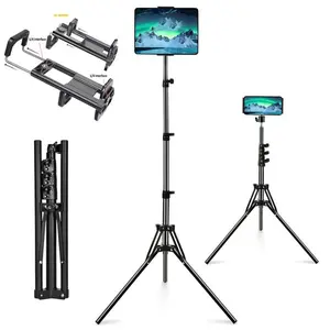 63inch Tablet Floor Stand Tripod,Tablet Stand Floor Height Adjustable Floor Stand Holder ,Tall Tripod for Phone/Music/Stream/Recording and All 4.7-11” Devices