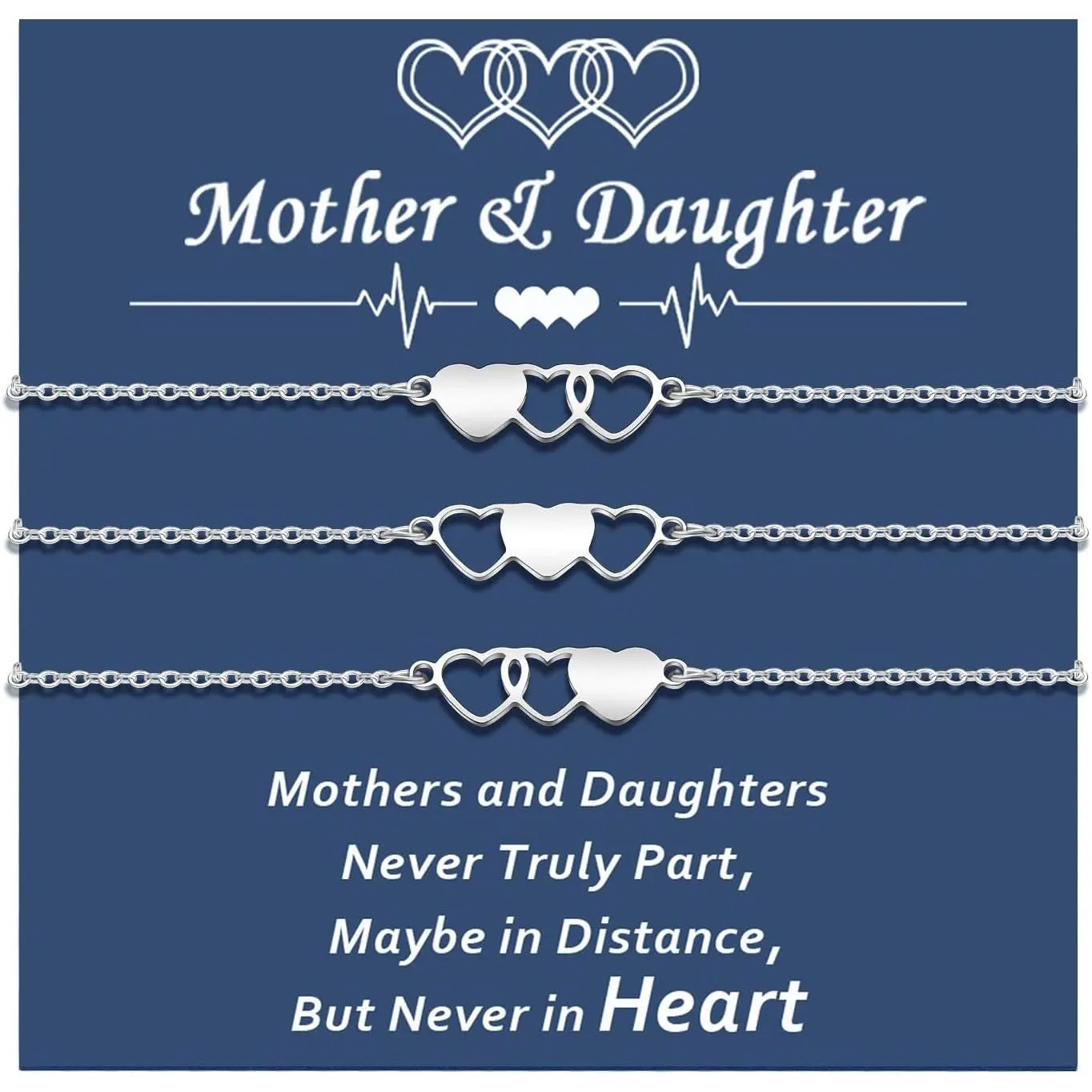 Mother Daughter Matching Wish Bracelets Set (2/3/4/5 Pcs) - Birthday Gifts Idea, Christmas Gifts for Family Members (Grandma, Granddaughter, Aunt, Niece, Mommy, Sister) - Fashion Costume Jewelry Bracelets & Bangles