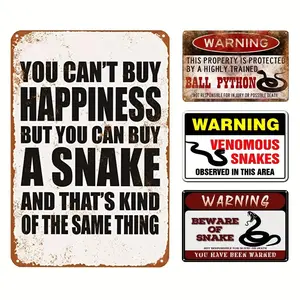 Funny Metal Signs, Ball Python Accessories, Snake Warning Sign Tin Sign Outdoor Decor 8 X 12 Inches, Display Racks, Home Room Wall Decor, Wall Decor Plaque, Background Wall Decor, Art Wall Decor Hanging Painting
