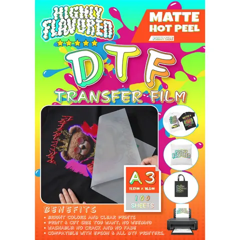 DTF Transfer Film A3 (11.7 x 16.5) 100 Sheets - Hot Peel