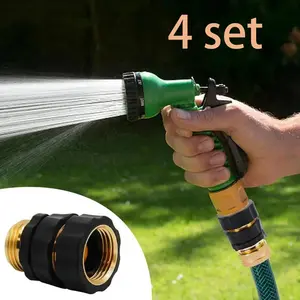 Garden Hose Quick Connector, 3/4 Inch Male and Female Garden Hose Fitting Quick Connector Rubber Washers Leak Proof Durable Aluminum, Water Hose Connector