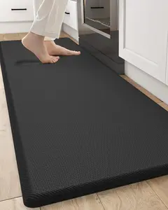 LUMI Kitchen Mat Cushioned Anti Fatigue, Non Slip Waterproof Comfort Standing Floor Rug for Kitchen, Office, Sink, Laundry, 70x20, Black Anti-Fatigue