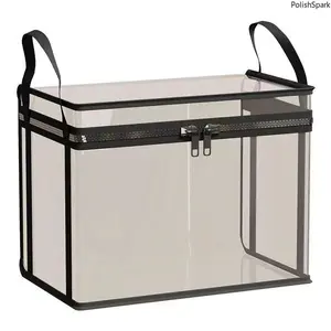 Large Capacity Transparent Book Storage Bag, Waterproof Dustproof PVC Organizer
