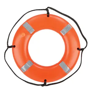 212 MAIN 24 in. Ring Buoy, US Coast Guard Approved High Impact Polyethylene Life Preserver for Commercial Vessels with Reflective Tape & Replaceable Rope
