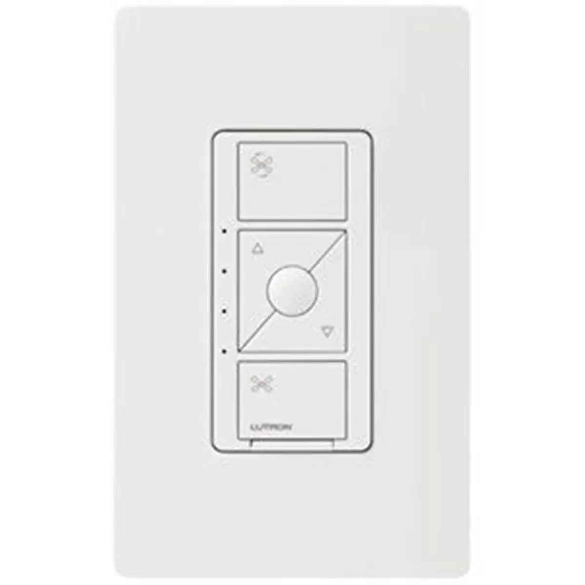 Lutron Electronics 259144 Wireless Smart Ceiling Fan Switch - 1.5A Speed Control, White, App Control, Smart Bridge Compatible, Scene & Schedule Creation, Lutron Smart Bridge Compatible