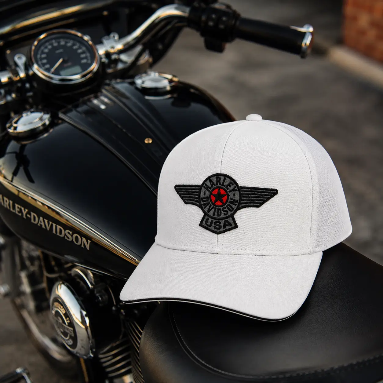 Vintage Harley Davidson Trucker Hat, Motorcycle Baseball Hat, Classic Biker Style Unisex Cap