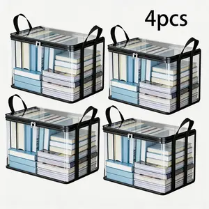 Large Clear ThickPlastic Storage Box with Hinged Lid,Heavy-Duty Durable High CapacityOrganizer, Perfect for Home,Camping, Travel, Attic and Moving