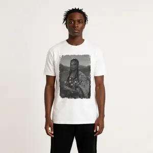 Men's Mama Lisa Monochrome Mid-Weight T-shirt Front Print